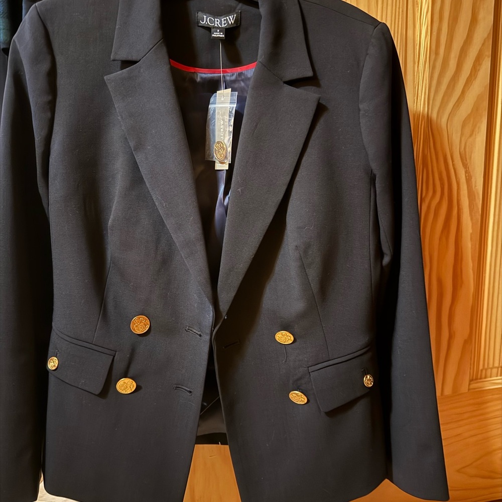 J. Crew Women's Black Blazer with Gold Buttons - Picture 2 of 5